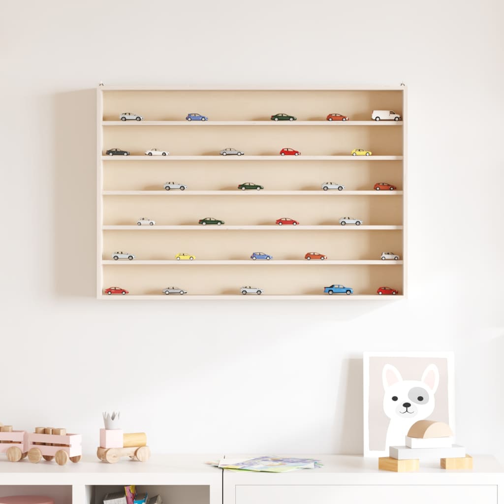Teca da Collezione in Legno con 6 Ripiani 80x8,5x55 cm