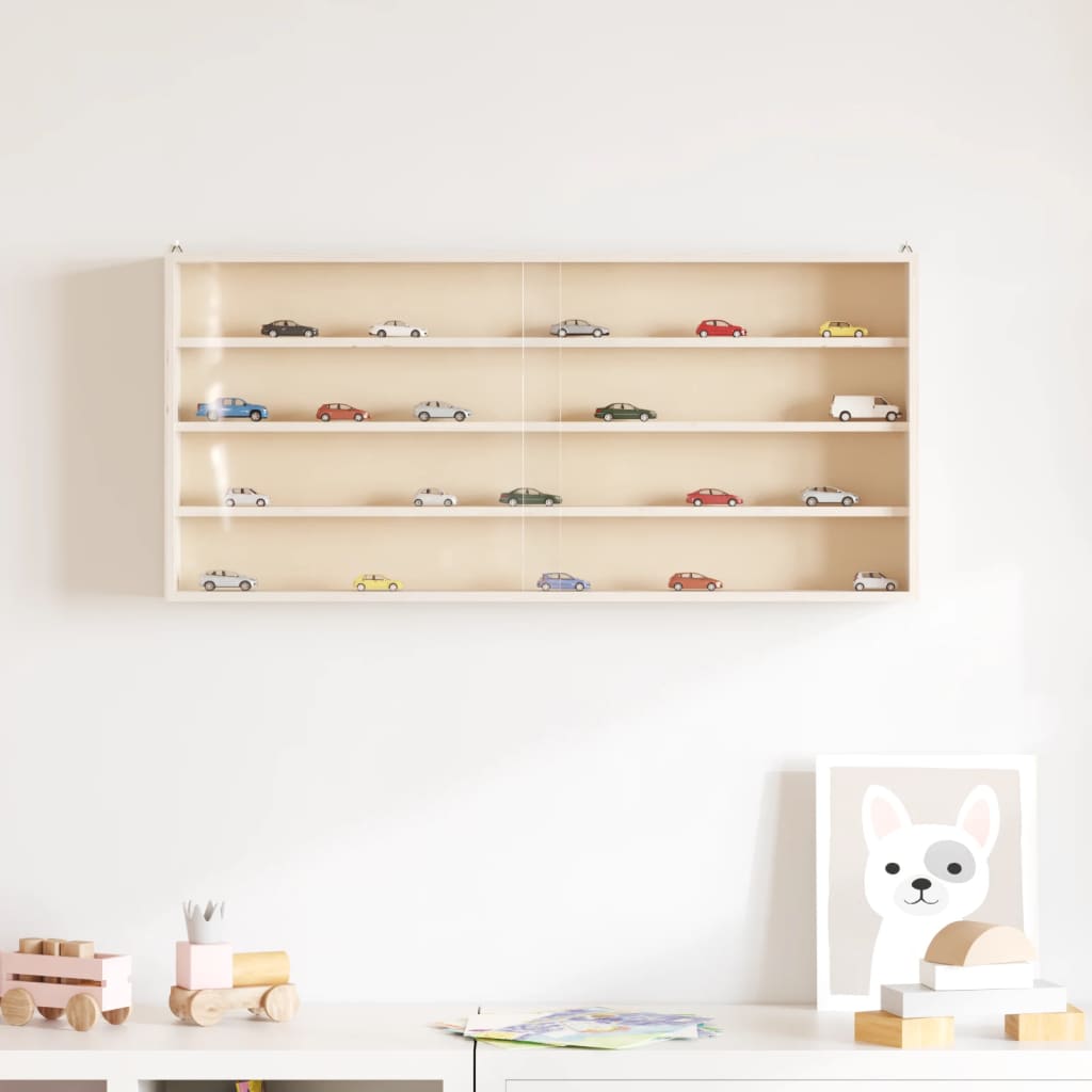 Vetrina da collezione in legno con ante 80x8,5x37cm