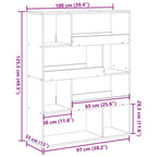Libreria Grigio Cemento 100x33x125,5 cm in Legno Multistrato