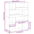 Libreria Grigio Sonoma 100x33x125,5 cm in Legno Multistrato