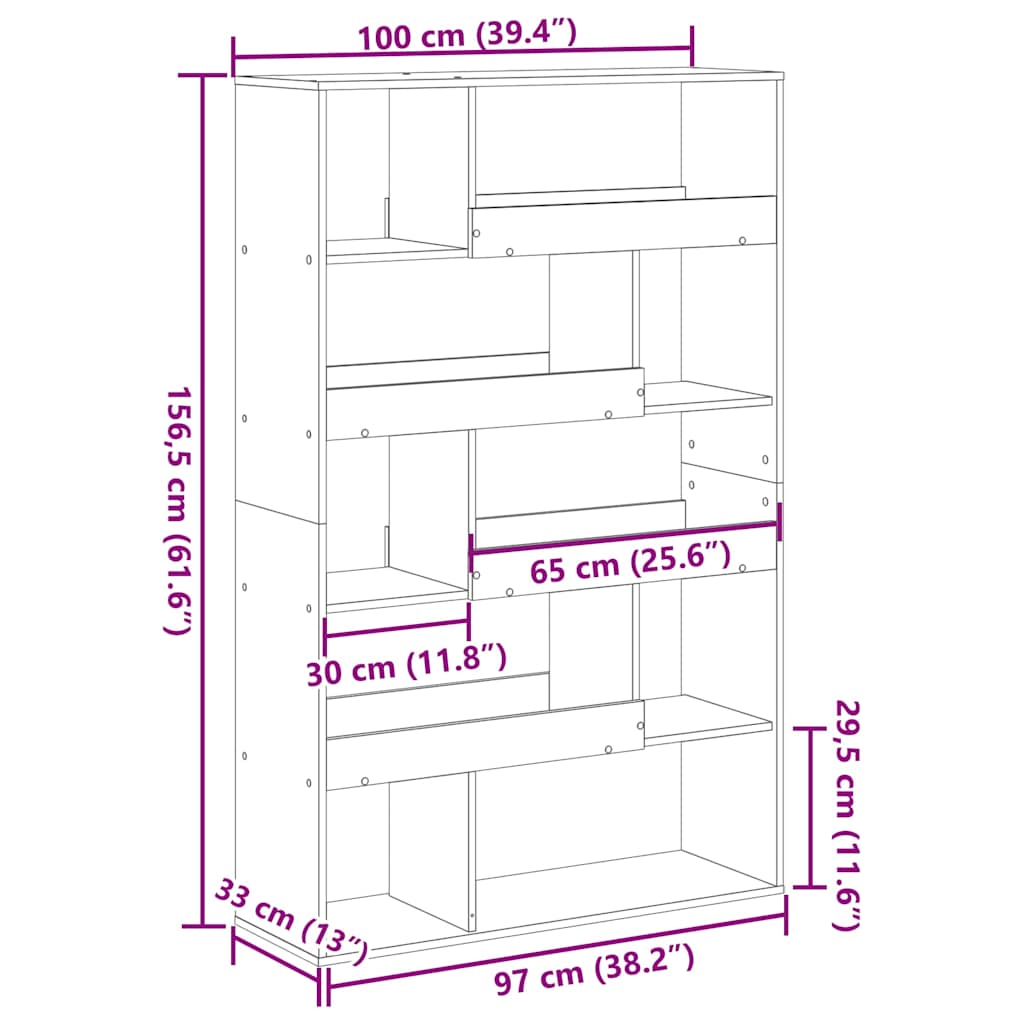 Libreria Rovere Sonoma 100x33x156,5 cm in Truciolato