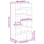 Libreria Rovere Artigianale 100x33x187,5 cm in Truciolato