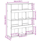 Libreria Nera 100x33x125,5 cm in Legno Multistrato