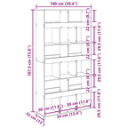Libreria Rovere Artigianale 100x33x187,5cm in Legno Multistrato
