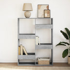 Libreria Grigio Cemento 100x33x135 cm in Legno Multistrato