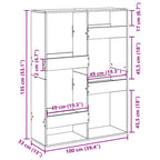 Libreria Rovere Marrone 100x33x135 cm in Legno Multistrato