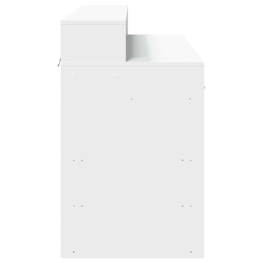 Scrivania con Luci LED Bianca 120x55x91 cm in Truciolato