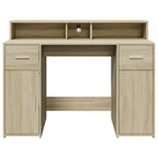 Scrivania con Luci LED Rovere Sonoma 120x55x91cm in Multistrato