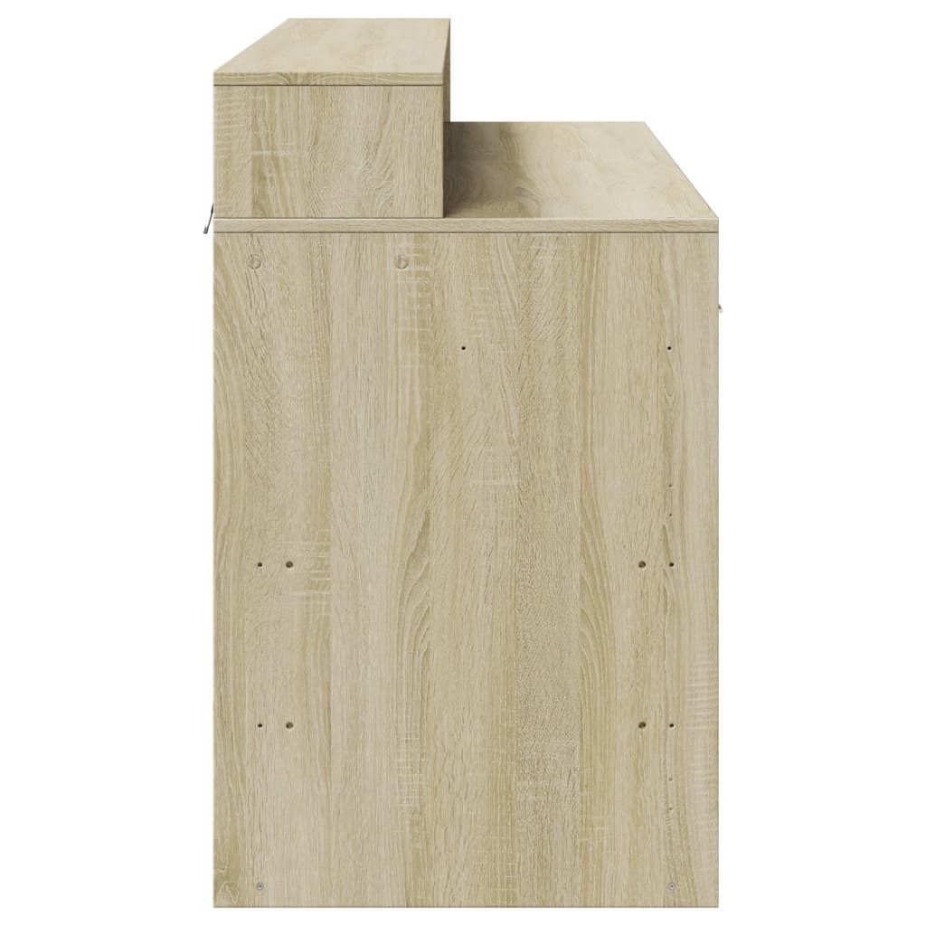 Scrivania con Luci LED Rovere Sonoma 120x55x91cm in Multistrato
