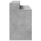 Scrivania con Luci LED Grigio Cemento 120x55x91 cm Multistrato