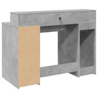 Scrivania con Luci LED Grigio Cemento 120x55x91 cm Multistrato