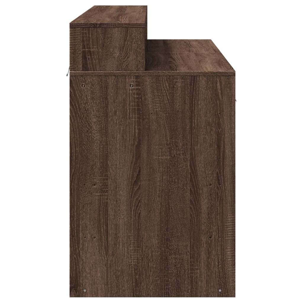 Scrivania con Luci LED Marrone Rovere 120x55x91 cm Multistrato
