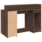 Scrivania con Luci LED Marrone Rovere 120x55x91 cm Multistrato