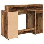 Scrivania con Luci LED Legno Antico 120x55x91 cm in Multistrato