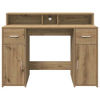 Scrivania con Luci LED Rovere 120x55x91 cm in Legno Multistrato
