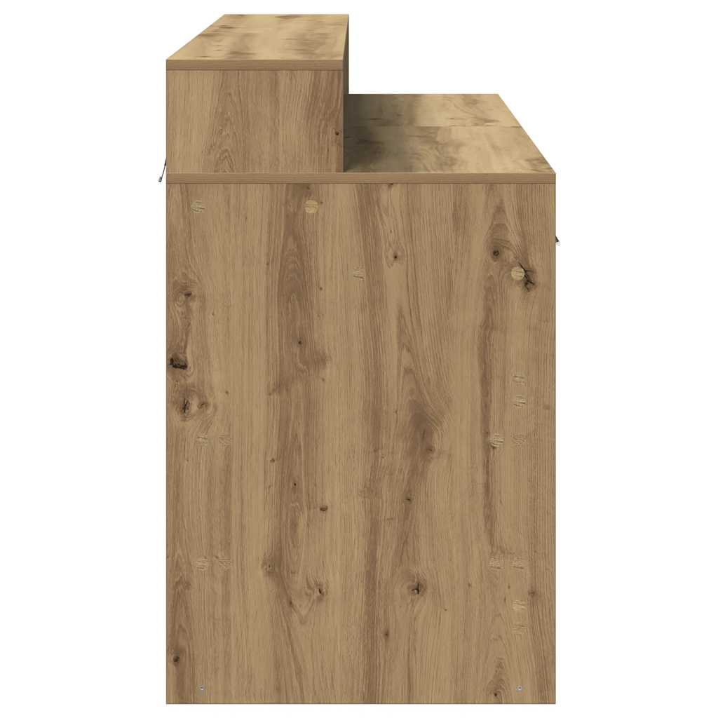 Scrivania con Luci LED Rovere 120x55x91 cm in Legno Multistrato