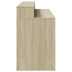 Scrivania con Luci LED Rovere Sonoma 140x55x91cm in Multistrato