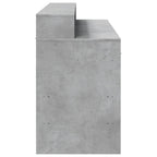Scrivania con Luci LED Grigio Cemento 140x55x91 cm Multistrato