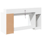 Scrivania con Luci LED Bianca 160x55x91 cm in Legno Multistrato