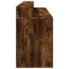 Scrivania con Luci LED Rovere Fumo 200x55x91 cm in Truciolato