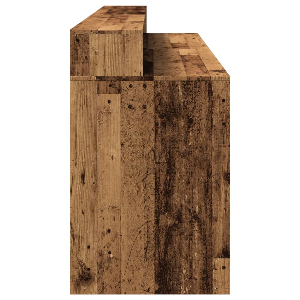 Scrivania con Luci LED Legno Antico 200x55x91 cm in Truciolato