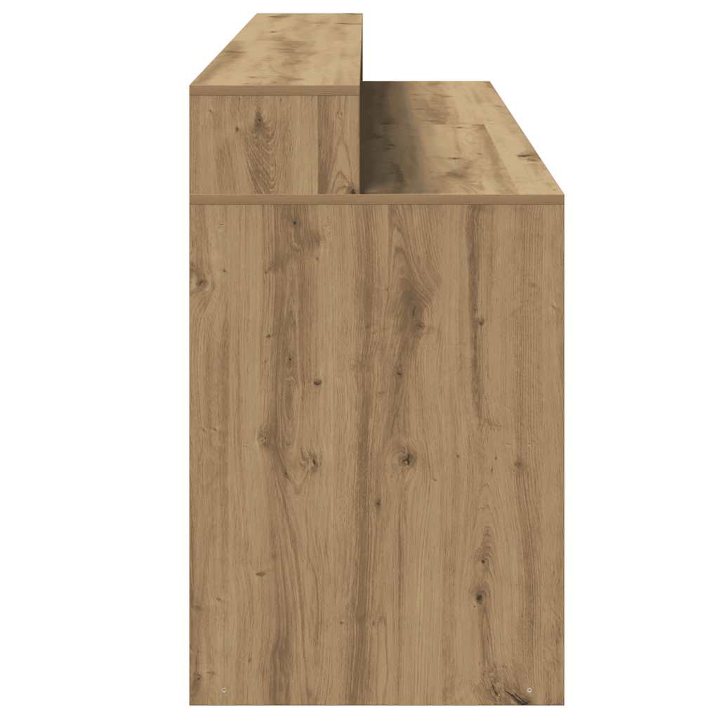 Scrivania con LED Rovere Artigianale 200x55x91 cm in Truciolato