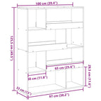 Divisorio Stanza Grigio Sonoma 100x33x125,5 cm in Truciolato