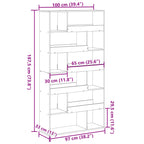 Libreria Rovere Artigianale 100x33x187,5 cm in Truciolato
