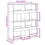 Divisorio Stanza Grigio Sonoma 100x33x125,5 cm in Truciolato