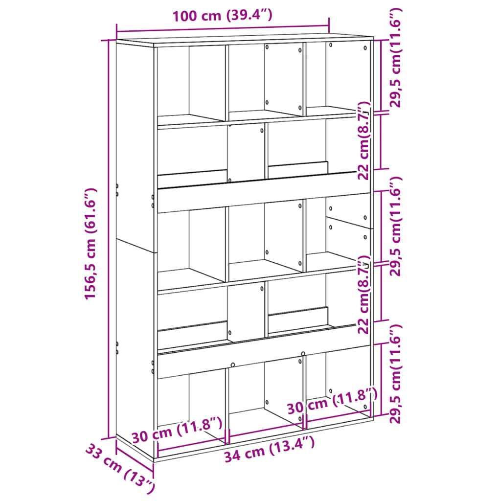 Libreria Rovere Sonoma 100x33x156,5 cm in Truciolato