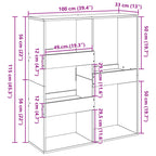 Divisorio Grigio Sonoma 100x33x115 cm in Truciolato