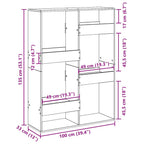 Divisorio Nero 100x33x135 cm in Truciolato
