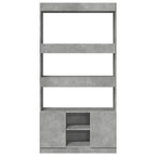Credenza Grigio Cemento 92x33x180 cm in Legno Multistrato