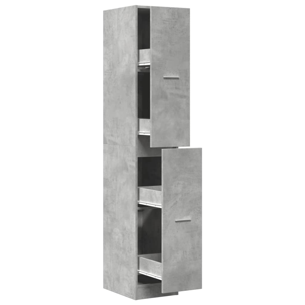 Armadietto da Farmacia Grigio Cemento 30x41x174,5 cm Truciolato