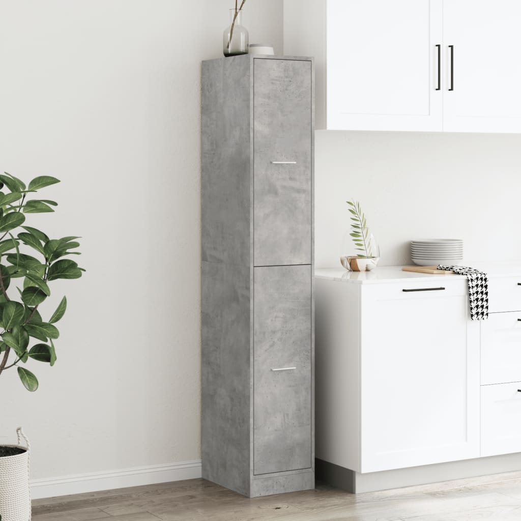 Armadietto da Farmacia Grigio Cemento 30x41x174,5 cm Truciolato