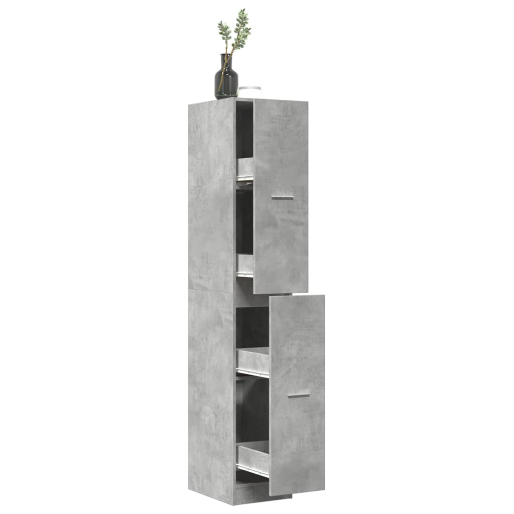 Armadietto da Farmacia Grigio Cemento 30x41x174,5 cm Truciolato