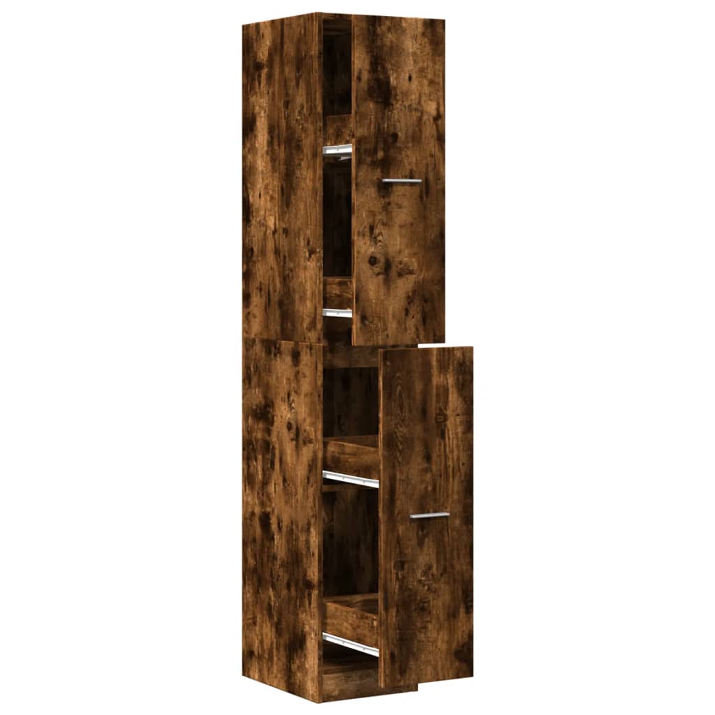 Armadietto da Farmacia Rovere Fumo 30x41x174,5 cm in Truciolato