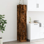 Armadietto da Farmacia Rovere Fumo 30x41x174,5 cm in Truciolato