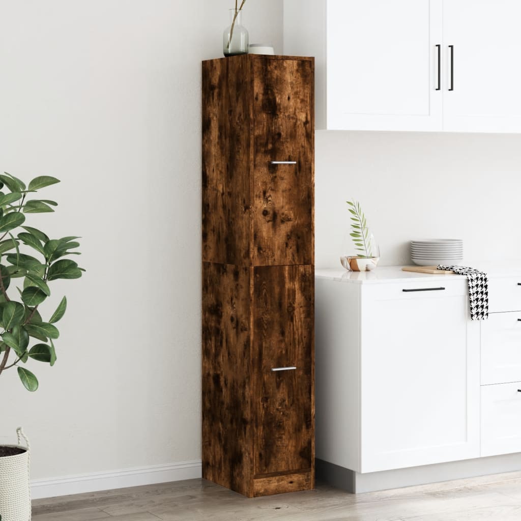 Armadietto da Farmacia Rovere Fumo 30x41x174,5 cm in Truciolato