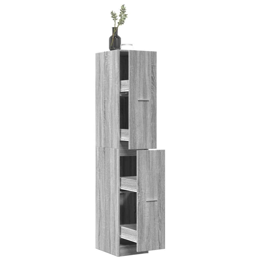 Armadietto da Farmacia Grigio Sonoma 30x41x174,5 cm Truciolato