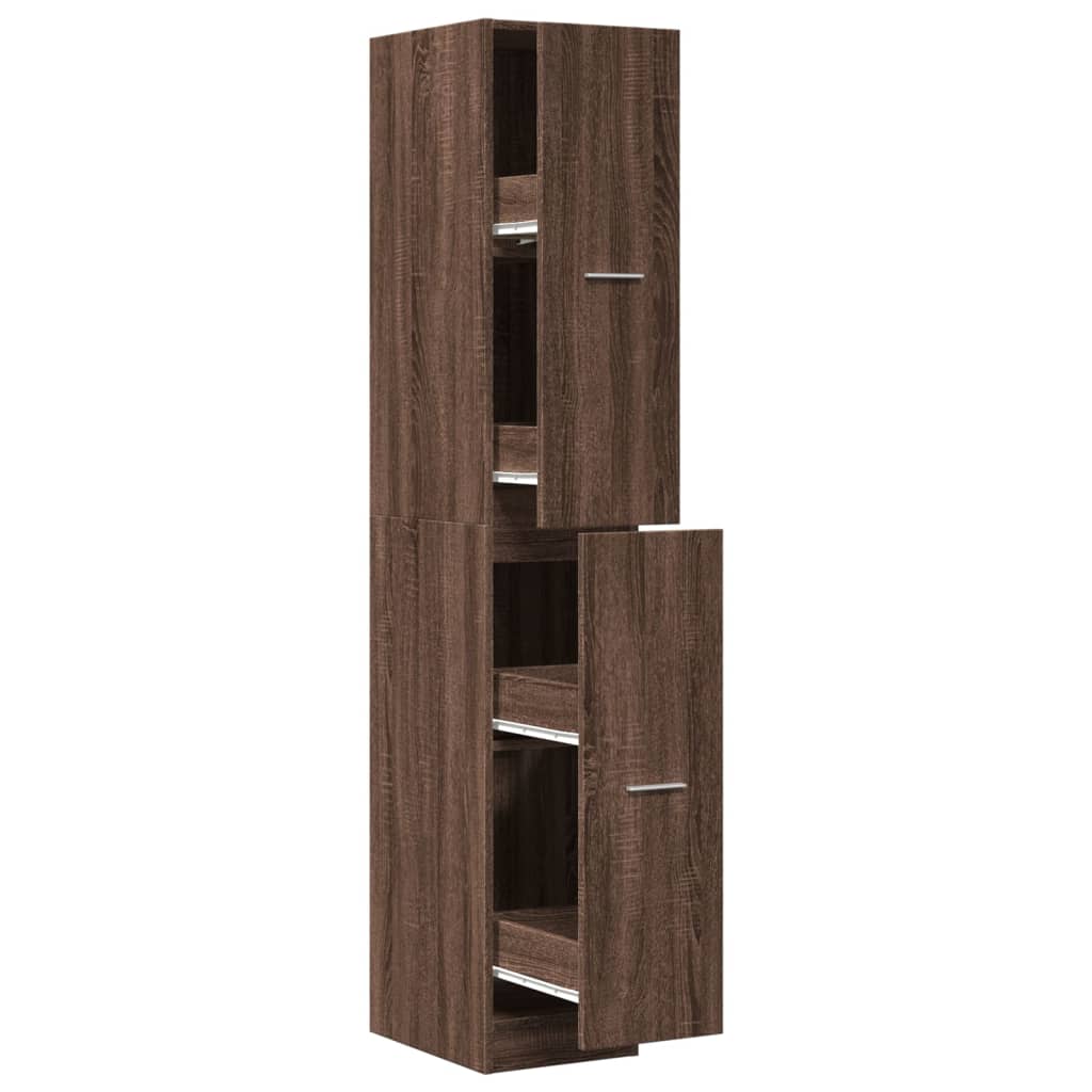 Armadietto da Farmacia Rovere Marrone 30x41x174,5 cm Truciolato
