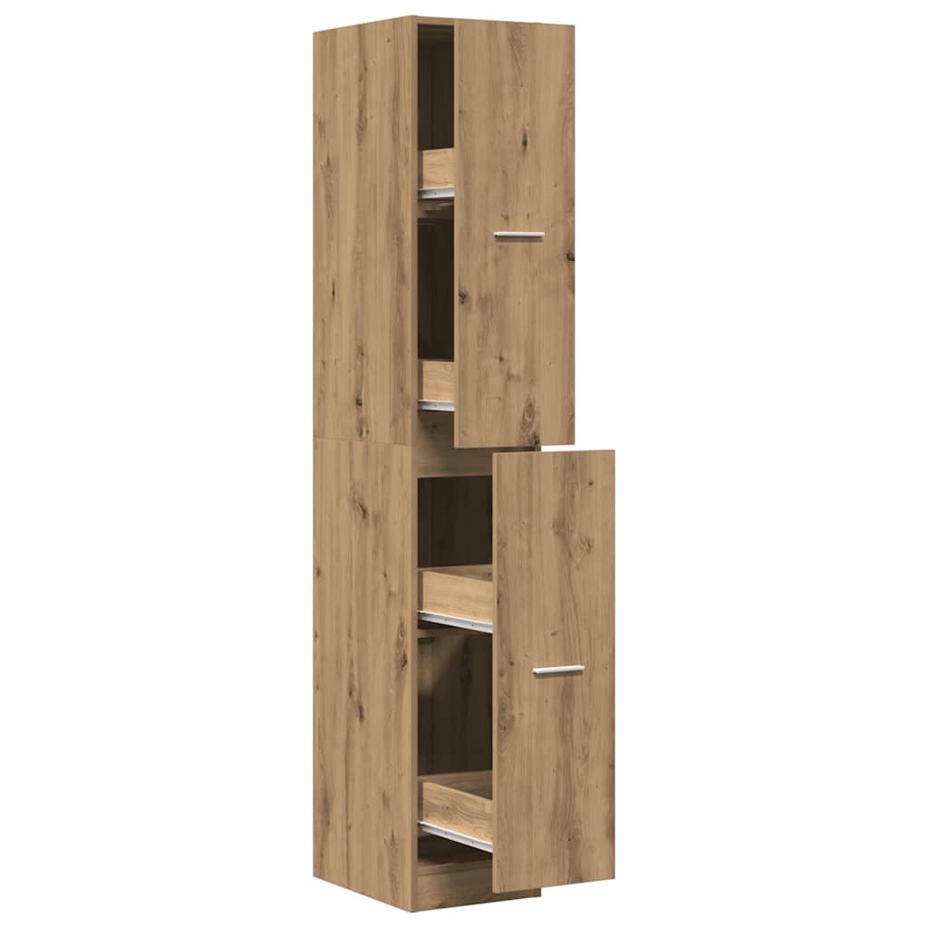 Armadietto da Farmacia Rovere 30x41x174,5 cm in Truciolato