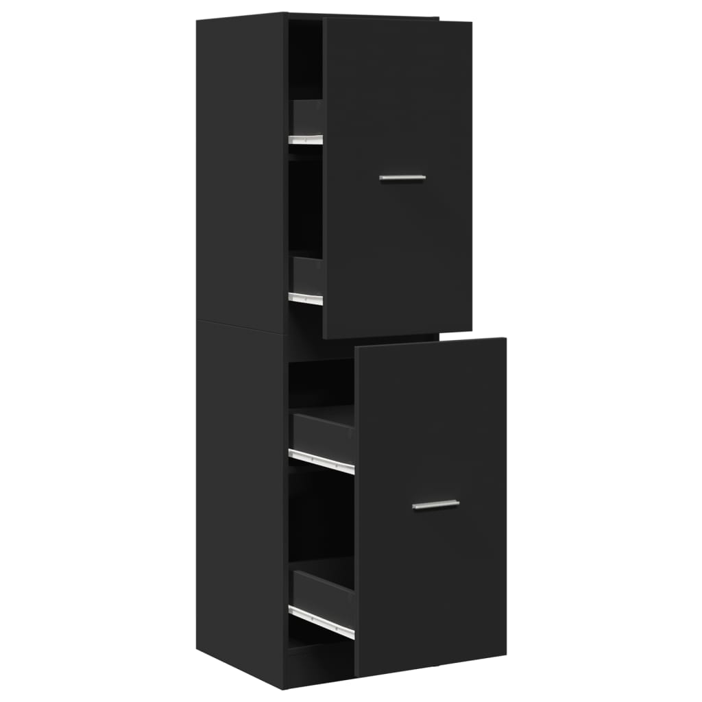 Armadietto da Farmacia Nero 40x41x144,5 cm in Truciolato