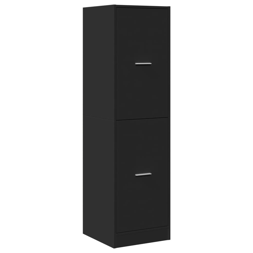 Armadietto da Farmacia Nero 40x41x144,5 cm in Truciolato