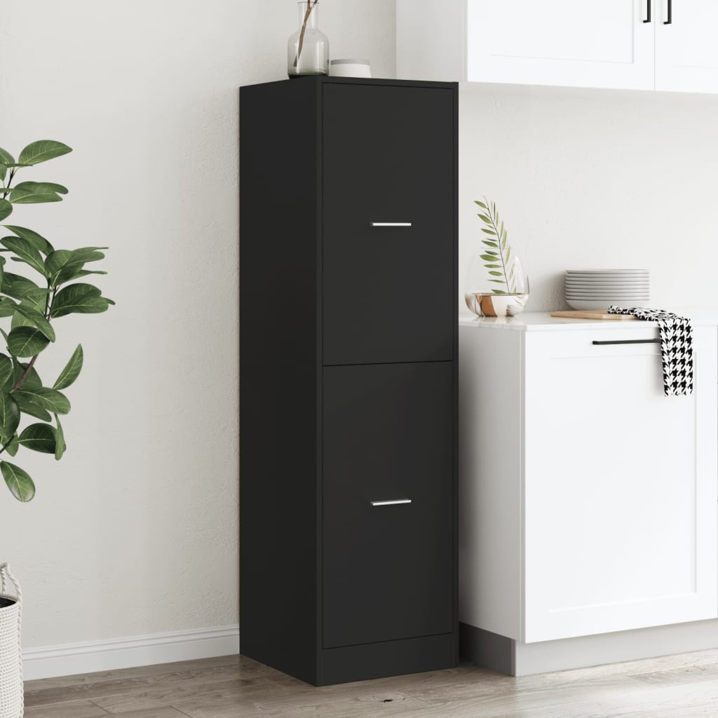 Armadietto da Farmacia Nero 40x41x144,5 cm in Truciolato
