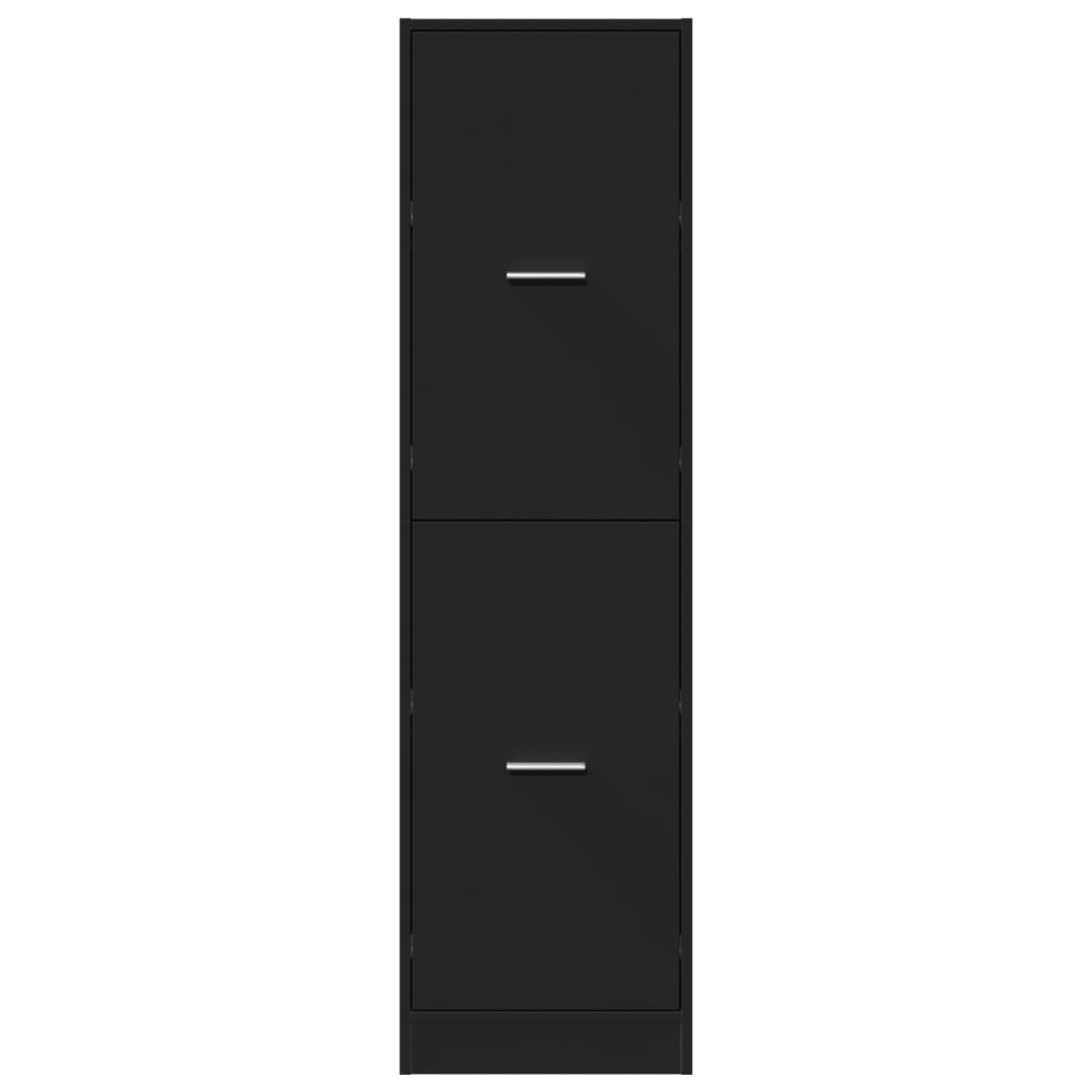 Armadietto da Farmacia Nero 40x41x144,5 cm in Truciolato