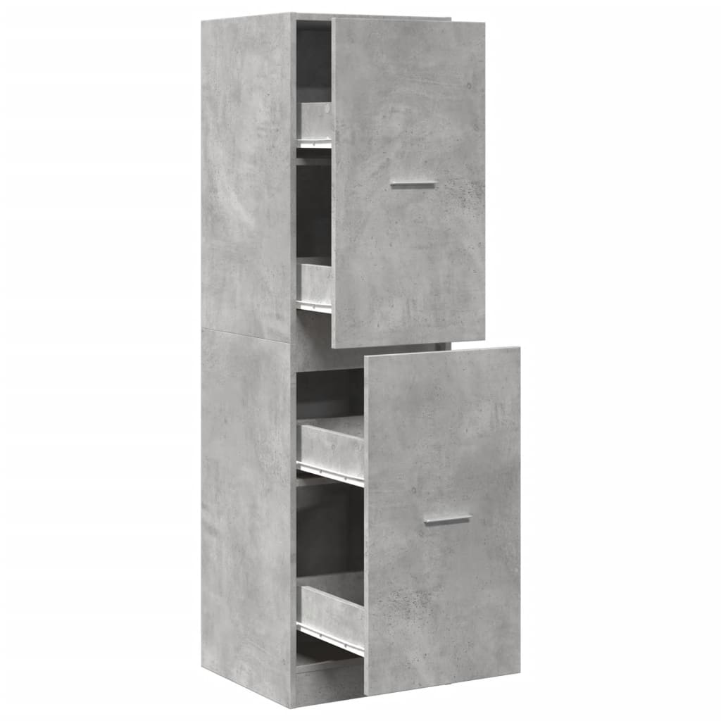 Armadietto da Farmacia Grigio Cemento 40x41x144,5 cm Truciolato