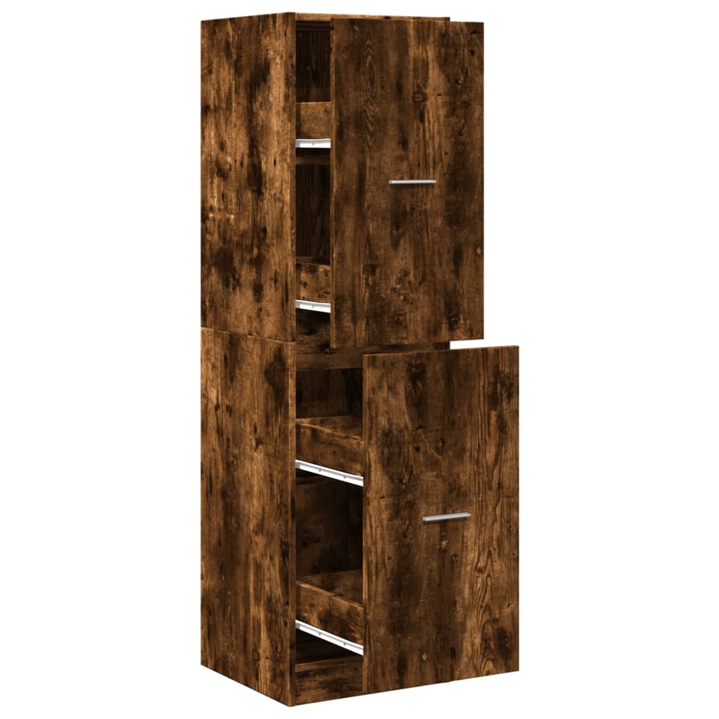 Armadietto da Farmacia Rovere Fumo 40x41x144,5 cm in Truciolato