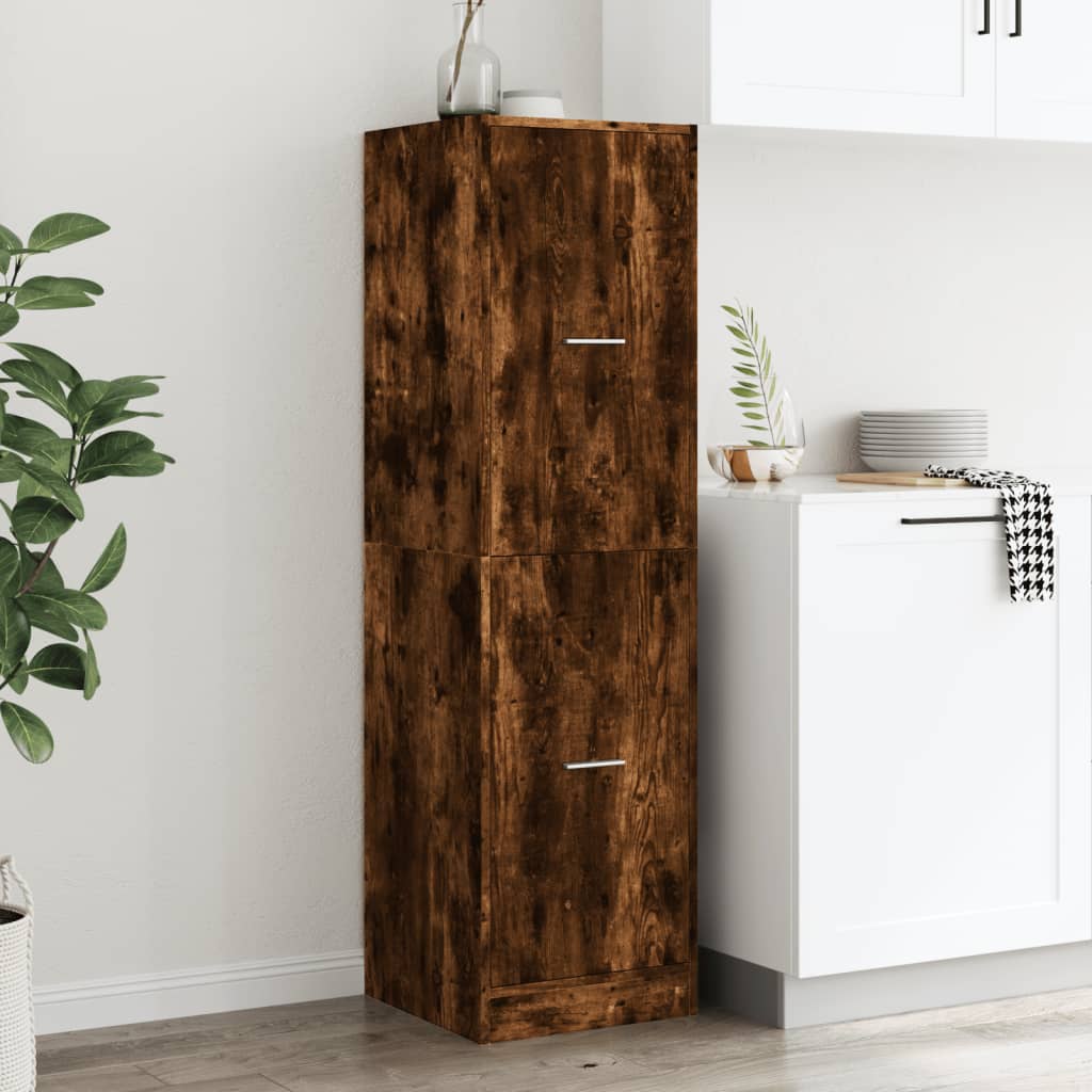 Armadietto da Farmacia Rovere Fumo 40x41x144,5 cm in Truciolato