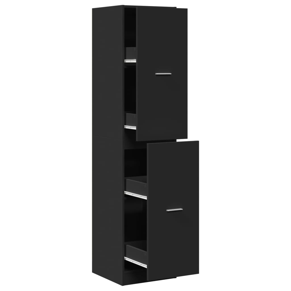 Armadietto da Farmacia Nero 40x41x174,5 cm in Truciolato